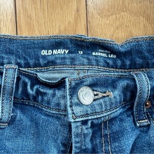 Old Navy Dark Blue High-Rise Barrel Leg Jeans